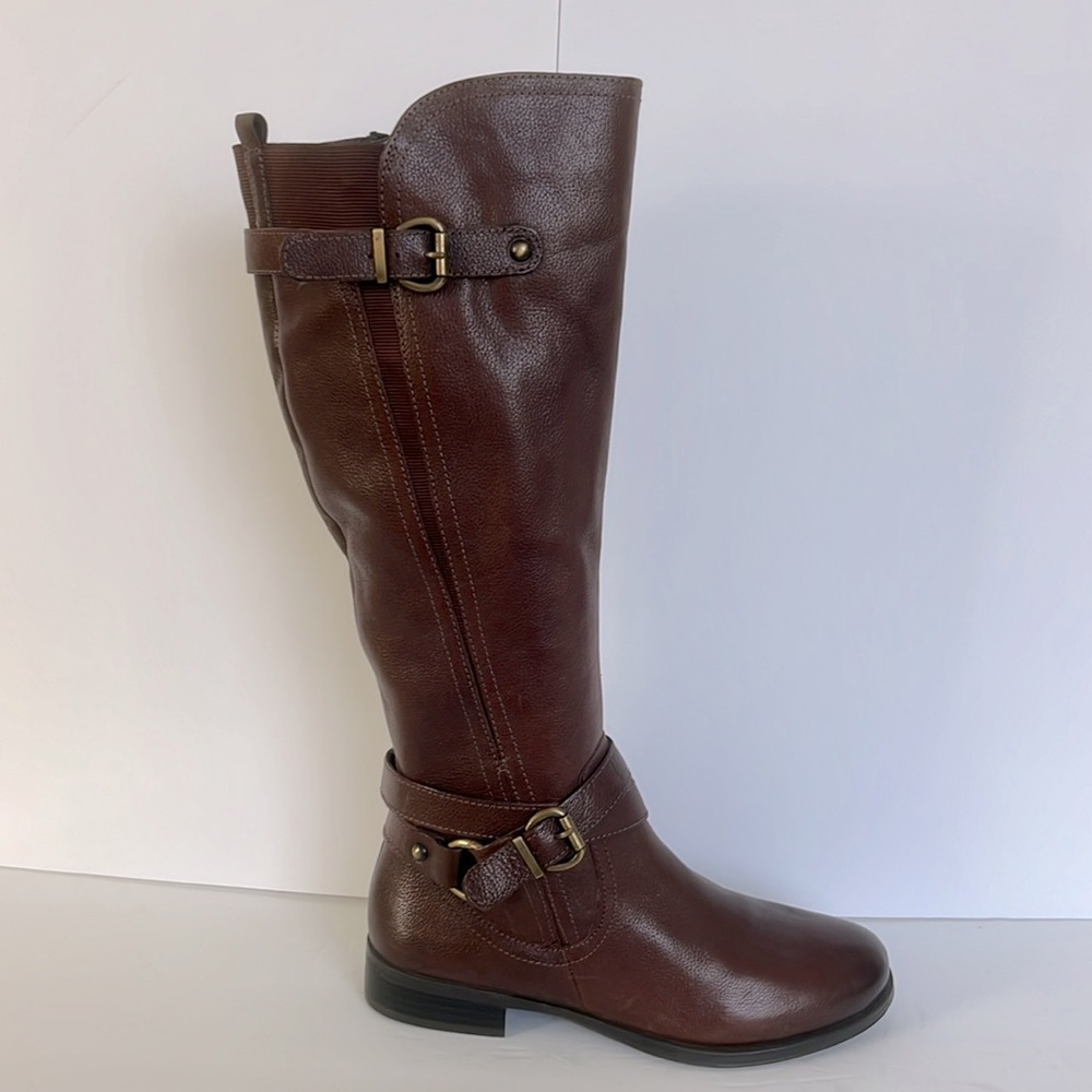 Naturalizer $200 Women's June Leather Knee High Riding Boot Brown Size 6 New - Picture 6 of 15